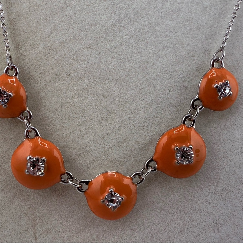 Vintage Kim Roger’s Orange Matching Necklace & Earring Set NEW - Picture 6 of 17
